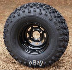 10 BLACK STEEL WHEELS AND 22x11-10 ALL TERRAIN TIRES COMBO SET OF 4