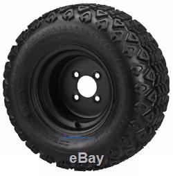 10 Solid Black Steel Wheels And 20x10-10 Dot All Terrain Tires Combo Set 4