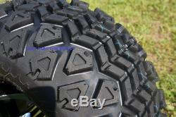 10 Solid Black Steel Wheels And 20x10-10 Dot All Terrain Tires Combo Set 4