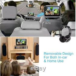 10'' TFT LCD Screen Car Headrest Monitor DVD Player Touch Button+USB/SD/HDMI/FM