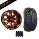 10 Vegas Orange/black Wheels And 205/50-10 Dot Street Tires Combo Set Of 4