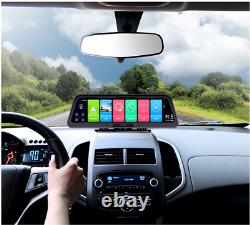 10Inch Android 8.1 Car Dash Cam Dual Camera Driving Recorder GPS Navigation WiFi