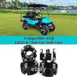 10L0L 2 inch Golf Cart Wheel Spacers for EZGO Club Car Yamaha 4 Pack, Black