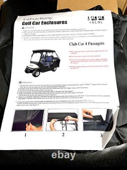 10L0L Golf Cart Driving Enclosure 4 Passenger Club Car 600D
