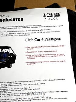 10L0L Golf Cart Driving Enclosure 4 Passenger Club Car 600D