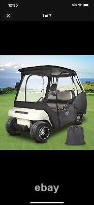10L0L Golf Cart Enclosure Cover for 4 Passenger Club Car DS, Waterproof -Black
