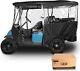 10lol Golf Cart Rain Cover / Heavy Duty For Club Car (long Roof) Black
