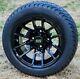 12 Black Lizard Wheels And Low Profile 215/40-12 Dot Tires Combo Set Of 4