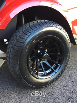 12 Black Venom Golf Cart Wheels And 215/35-12 Dot Street Tires Set Of 4