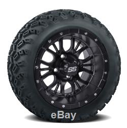 12 Diesel Matte Black Wheels 22 All Terrain Lifted Tires Golf Cart Set Of 4