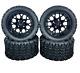 12 Glossy Black Golf Cart Wheels & Tires 20x10-12 All Terrain Ezgo/club Car/ymh