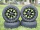 12 Inch Black Spider Wheels 215/40-12 Tires Dot Ezgo Club Car Yamaha