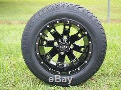 12 Inch Deep Dish Black Wheel 215 50 12 Golf Cart Tire EZGO CLUB CAR YAMAHA X4