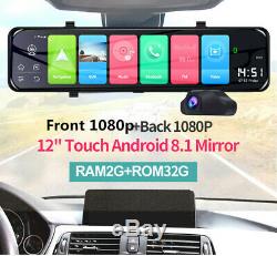 12 Inch Touch Screen Android 8.1 4G Wifi GPS Car DVR WDR Camera Video Dash Cam