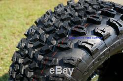 12 TEMPEST MACHINED/ BLACK WHEELS & 23x10.5-12 ALL TERRAIN TIRES SET OF 4