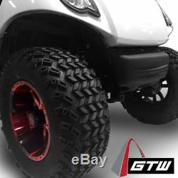12 Vampire Mach/Black Wheels and X-Trail Tires + GTW Quality Golf Cart Lift Kit