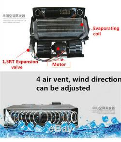 12V 15A 30W 32 Pass 4 Way Coil Car Under Dash Air Conditioner Evaporator Black