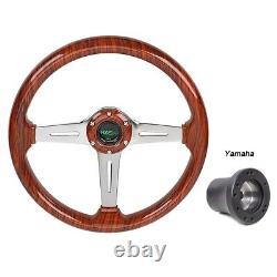13.5 Acrylic Wood Grain Steering Wheel+Hub Adapter for EZGO TXT RXV Yamaha etc