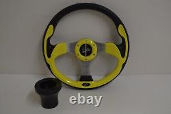 13 Yellow Ultra Steering Wheel Club Car DS Golf Cart Black