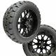 14 Chaos Glossy Black Wheels 22 Overkill A. T. Tires Lifted Golf Carts Proformx