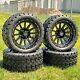 14 Glossy Black Golf Cart Wheels & All Terrain Tires 22x10-14 Ezgo/club Car/ymh
