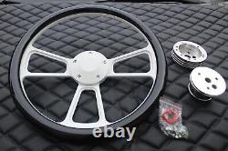 14 Golf Cart White Steering Wheel with Hydro Black Wrap 2 Piece CLUB CAR 1984 +