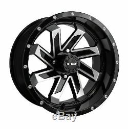 14 Hd Saw Blk Machined Golf Cart Wheels 22 Overkill Tires Ezgo Yamaha Club Car