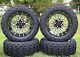 14 Inch Machined Black Golf Cart Wheels And Tires 23x10-14 All Terrain, Set Of 4