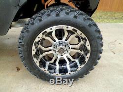 14 Omega Mach & Black Wheels 23 All Terrain Tires Golf Cart Lifted