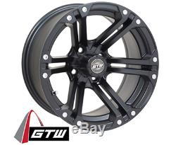 14 SPECTER MATTE BLACK WHEELS 23 SAHARA ALL TERRAIN TIRES GOLF CART (4) set