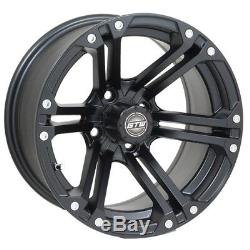 14 SPECTER MATTE BLACK WHEELS 25 BARRAGE ALL TERRAIN TIRES GOLF CART (4) set