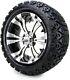 14 Vampire Machined & Black Golf Cart Wheels And Tires (23x10.00-14) Set Of 4
