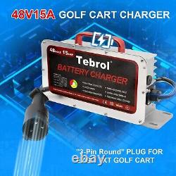 15 AMP 48 Volt Golf Carts Battery Charger for Club Car 3-Pin Round Plug