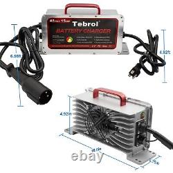 15 AMP 48 Volt Golf Carts Battery Charger for Club Car 3-Pin Round Plug