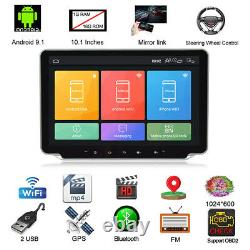 1DIN 10.1'' Rotatable Android 9.1 Touch Screen Car Stereo Radio Player GPS Wifi