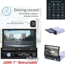 1DIN 7'' Retractable Stereo Radio Bluetooth GPS MP5 Player For Car Android 8.1