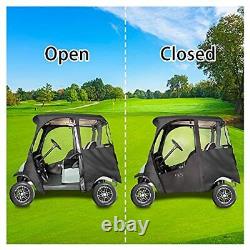 2 Passenger Deluxe Golf Cart Driving Enclosures for Club Car Precedent, Black