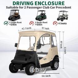 2 Passenger Golf Cart Enclosure for Club Car Precedent, 600D Waterproof Rain Cove