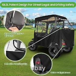 2 Seater Golf Cart Enclosure for Club Car DS Precedent, 600D Driving Rain Cover