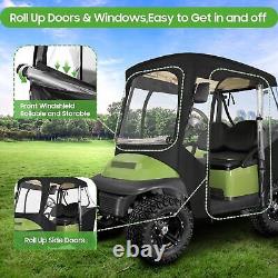 2 Seater Golf Cart Enclosure for Club Car DS Precedent, 600D Driving Rain Cover