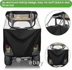 2 Seater Golf Cart Enclosure for Club Car DS Precedent, 600D Driving Rain Cover