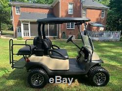 2014 Lifted Club Car Precedent 48 Volt Golf Cart Tan / Black