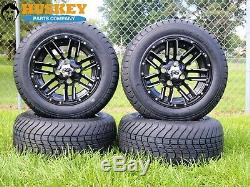 215 50 12 Golf Cart Tires & Black Wheels 12 Inch EZGO Club Car YAMAHA Set of 4