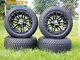215 50 12 Golf Cart Tires & Black Wheels 12 Inch Ezgo Club Car Yamaha Set Of 4