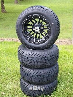 215 50 12 Golf Cart Tires & Black Wheels 12 Inch EZGO Club Car YAMAHA Set of 4