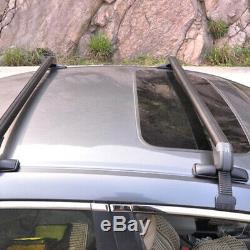2PC Universal Car SUV Roof Rail Luggage Rack Baggage Carrier Cross Aluminum