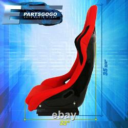 2X Pairs Full Bucket Racing Automotive Cars Seats Spg Profi Style Red Cloth JDM