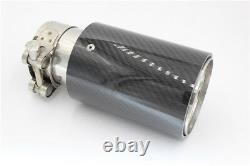 2x Gloss Carbon Fiber Auto Exhaust Pipe Tip ID 2.5 OD3.5 for BMW M3 M4 M5 Car