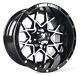 (4) 12 Black Machine Mesh Golf Cart Wheels 12x7 4x101.6 Ezgo Yamaha Club Car