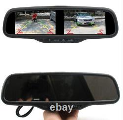 4.3'' Anti-glare Car Mirror Monitor + Bracket Dual Screen Display 4 Video Input